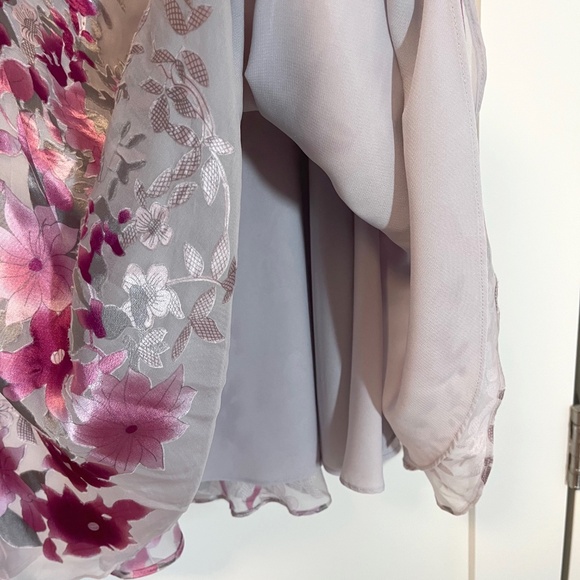 Jacques Vert Purple Floral Silk Blend Flared Skirt - Picture 5 of 10